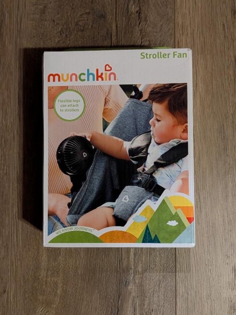 Munchkin Rechargeable Portable Stroller Fan LED Lights Flexible Legs NIB